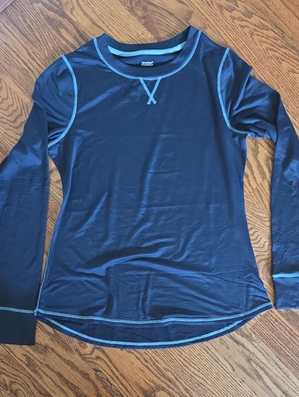 Climate Right Womens Cuddl Duds Crewneck Top Blue Size M